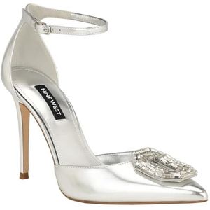 Nine West Felishe Pumps voor dames, zilver 040, 35,5 EU, Zilver 040, 35.5 EU