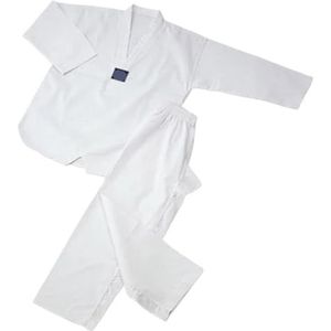 UBOHUZ Wit judo pak, kraag, taekwondo-uniform, volwassen kleding, karate judo pak, trainingskleding, lange mouwen jas voor mannen, vrouwen (XXL)