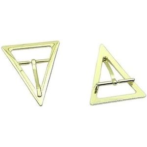 20 stuks metalen platte driehoek pin gespen singelband aanpassen regelaar sluiting haak DIY kledingstuk decoratie gesp(Color:Light gold)