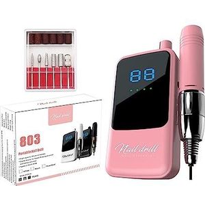 Elektrische nagelboor, 35000 RPM Nagelboormachine, Oplaadbare Elektrische Nagelpolijstmachine, Draagbaar LCD-scherm Nagelschuurmachine Professionele Manicuremachine Gemakkelijk te gebruiken, voor acry