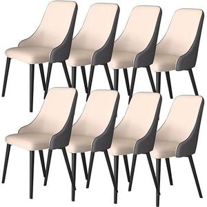 Eetkamerstoelen Eetkamerstoelen Eetkamerstoelen Set Van 8 Moderne Kunstlederen Keuken Woonkamer Lounge Barstoelen Stevige Koolstofstalen Metalen Poten