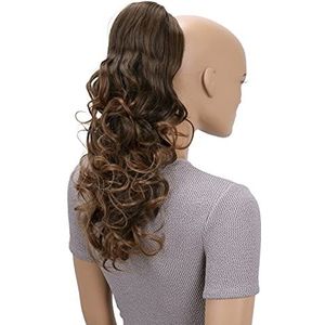 CAISHA 45cm Haarstukje Vlecht Paardenstaart Haarextensies Volumineus Golvend Bruin Mix PH12