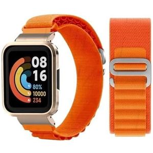 Nylon Alpine Loop Strap Geschikt for Xiaomi Mi Watch Lite for Redmi Watch 2 Vervanging Polsband Geschikt for Mi Watch Lite Bumper Correa Band(Orange,For Mi Watch Lite)