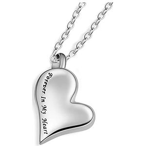 SASHUN XLIAN326 Gegraveerd Voor Altijd In Mijn Hart Crematie Ash Urn Hanger Ketting Graveren Aangepaste Naam Ketting SieradenRoestvrij Staal Keepsake Hanger Huisdier Memorial