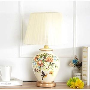 Fine Asianliving Chinese Tafellamp Porcelain White Hummingbird Handmade - Corinne D30xH48cm
