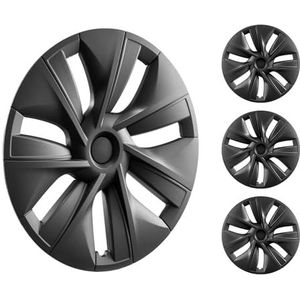 VEVOR Tesla Model Y wieldoppen 19 inch, 2020-2024 Model Y zwart, volledig passende wieldop met klikset van 4 dezelfde zijde, beschermtape en ventielmondgat, ABS en pc-wieldop, minder windweerstand,