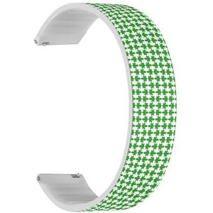 RYANUKA 18mm Solo Loop Zachte Siliconen Sport Horloge Band Met Quick Release (Groen Wit Op Art) Elastische Siliconen Band Band Accessoire, Siliconen, Geen edelsteen