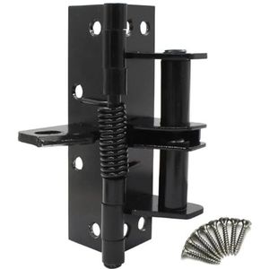 Deurveerscharnier, 90 graden positionerende automatische sluitende veerscharnier, veelkleurig for houten deurkast(Black)
