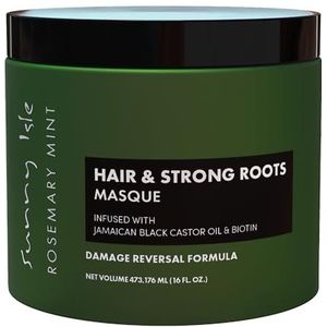 Sunny Isle Rozemarijn muntmasker haar en wortels sterk 400 ml | infusie van biotine en Jamaicaanse zwarte ricinusolie