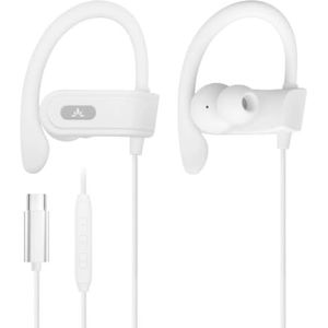 Avantree C171 USB-C hoofdtelefoon met microfoon en volumeregelaar, compatibel met iPhone 15 & 16, Android Type-C telefoons, sport- en hardloophoofdtelefoon - wit