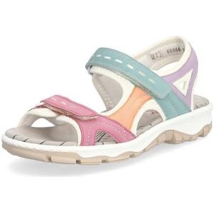 Rieker Dames trekking sandalen 68866, vrouwen sandalen, Multi 92, 36 EU Smal