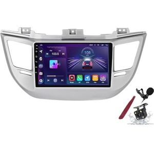 Android 15 Autoradio voor H-yundai Tucson (2014-2018) 9 inch 2K-aanraakscherm 2000 * 1200 Android hoofdunit multimedia speler met Carplay, GPS-navigatie, BT, 5G WiFi, DSP en SWC,K4 pro