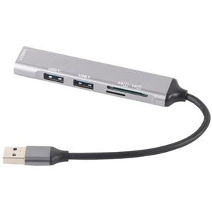 TYPE Splitter, Volledig Aluminium Behuizing Mini Draagbare 5-in-1 USB3.0-hub voor op Reis