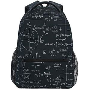 Geometrische formules, wiskunde, zwart/wit, rugzak, schooltas, voor kinderen, jongens, meisjes, studenten.