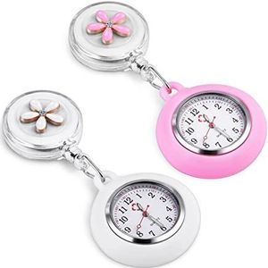 JewelryWe Sleutelhanger Horloge Strass Quartz Zakhorloge FOB Clip-on Riem Nieuwigheid Sleutelhanger Horloges voor Mannen Vrouwen, Zilver-blauw, Klassiek