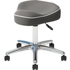 FXLUHAY Draaibare kappersstoel met wieltjes, ideaal voor thuis, badkamer, kantoor of salon, 360° rotatie (Kleur: 1)