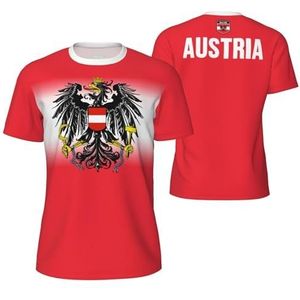 Sport Mesh T-Shirt Oostenrijk Vlag voor Running Bike Voetbal Tennis Voetbal Fitness Tees 3D Gedrukt, Meerkleurig, S