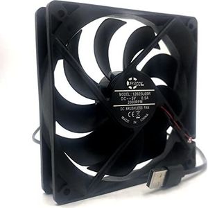 Routerfan DIY PC Koeler TV Doos draadloos koeling stil stil DC 5V USB Power 120mm ventilator 120x25mm 1 1 2 cm w/Schroeven beschermend net (Blade Color : Fan 2000rpm)