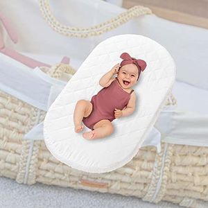 Alcube Sleepy Matras voor kinderbed, 40 x 80 cm, ovale matras voor kinderbed met afneembare matrashoes, wasbaar op 60 graden, matras voor kinderwagen