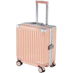 Trolleykoffer Reiskoffer Koffers Met Wielen Handbagage Met Grote Capaciteit Afneembare Scheidingsbagage Lichtgewicht Koffer (Color : Roze, Size : 18in)