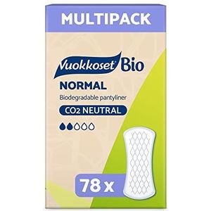 Vuokkoset Bio Eco inlegkruisje 100% biologisch afbreekbaar dun 6,1 inch inlegkruisje Multipack 78 stuks voor de gevoelige huid | Biologisch katoen | Vrij van kleurstoffen, geurstoffen en chloor |