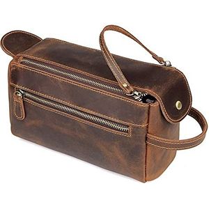 DieffematicHZB make-up tas Leather Toiletry Bag For Men Wash Shaving Dopp Kit Women Travel Make UP Cosmetic Pouch Bag Case Cosmetic Bag