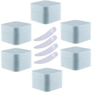 YKMYXZ, Pak van 6, 30 ml vierkante blauwe plastic zalfpotjes cosmetische potten met binnenvoering containers for lippenbalsem, lotion(Blue,50ml)