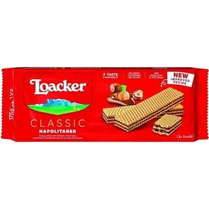 Loacker Wafer Napolitaner koekjes snack biscuits wafel met hazelnootcrème 175 g met fijne Italiaanse hazelnoten