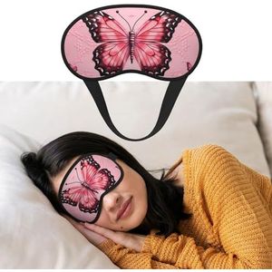 Vlinder roze oogmasker om te slapen zacht satijn slaap schaduw cover blinddoek met elastische band reizen dutje verduisterende oogschaduw cover voor vrouwen mannen