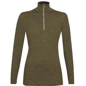 DILLING Shirt Met Ritssluiting Van Merinowol Voor Dames Donker groenmelange 36