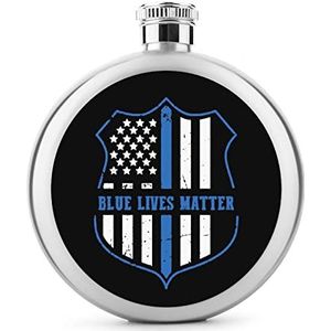 Black Lives Matter Police Line Vlag Roestvrij Staal Wijnfles voor Mannen Vrouwen Flesje Draagbare Drank Fles voor Bruiloft Reizen