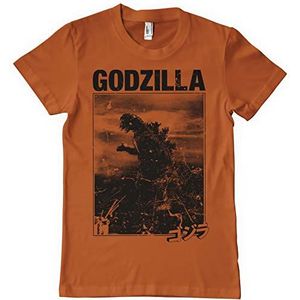 Godzilla Officieel gelicenseerd Godzilla Vintage Mannen T-shirt (Burnt Orange), Small