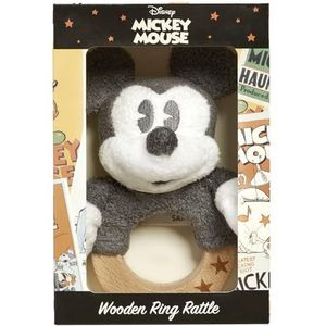 Rainbow Designs Officiële Disney - Mickey Mouse Herinneringen Houten Ring Rammelaar Zintuiglijk Speelgoed voor Baby's