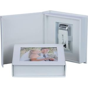 Elegantdisk USB-stick You&Me met USB-box. bruiloft design. USB 3.0 (wit, 16 GB)