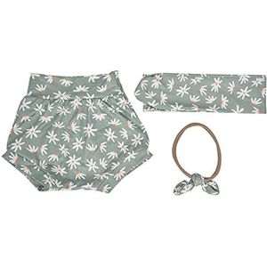 Broek Shorts, Outfits Set Pasgeboren stof voor vakanties voor het dagelijks leven voor fotografie(Green flower, 70cm)