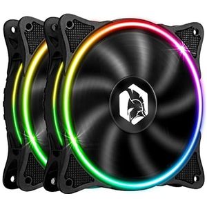 EMPIRE GAMING -PC Gamer Case Fan 2x120MM -Hoge Luchtstroom -RGB Adresseerbare LED PWM 3 pin 5 Volt Dual Loop-Quiet-Cooling 12CM