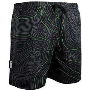 GUGGEN MOUNTAIN Zwembroek voor Heren Zwemshorts voor Het Strand Sneldrogende Zomer Style-2335 met Strandbroek met Boardshort Korte Broek Geruit Geblokt Patroon Linnen Kleur Groen M