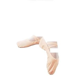 QAUUCP Canvas Balletschoenen Split Zool Suède Praktijk Meisjes Vrouwen Danskleding Schoeisel Slippers Gym Yoga Jazz Ballet Schoenen (Beige, 28)