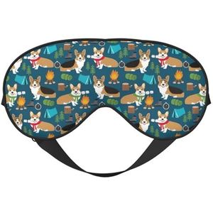 Corgi Printing All-Occasion Sleep Eye Mask met dubbelzijdige verstelbare riem, perfect voor ploegendiensten en reizen