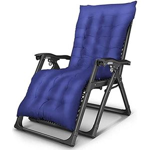 SFQEVHRZ Opvouwbare fauteuil, patio ligstoel, lichtgewicht Zero Gravity liggende ligstoel, opvouwbare relaxstoel met ademende matras (kleur: blauw)