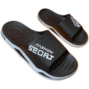 Slippers, Heren zomerpantoffels - Comfortabele sandalen for buiten en thuis om de hele dag te dragen,voor dames en heren(Black,49 EU)