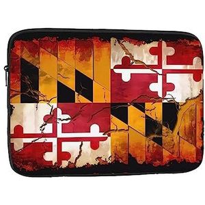 Vintage Houten Maryland Vlag Shockproof Draagbare Laptop Sleeve Voor Mannen En Vrouwen Zakelijke Reizen Kantoor Dagelijks Gebruik 13 Inch