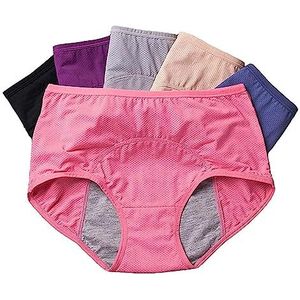 Lekvrij Ondergoed Voor Incontinentie Vrouwen, Naadloos Hoog Taille Heup Opheffend Buik Controle Slipje, Herbruikbaar Ondergoed voor Urine Incontinentie Broekje, 6 Set