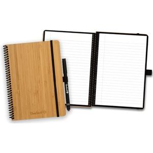 Bambook Classic Notitieboek - Luxe Bamboe Hardcover - A5 - Gelinieerd - Herbruikbaar Notitieboek, Uitwisbaar Notitieblok, Duurzaam Whiteboard Spiraalblok - Inclusief Gratis Pen & Bambook App