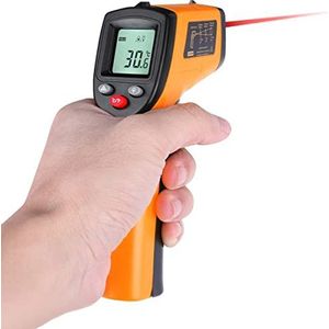 QY Warmtemeter Infrarood Thermometer met laserpointer/draadloos / -50˚C tot + 380 ˚C - geel