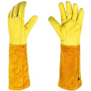 CYJAZNHH Tuinhandschoenen met lange onderarm for snoeien, geel, verschillende maten for mannen en vrouwen(Small)
