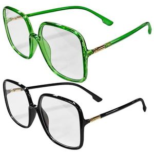 2 stuks brillen met vierkant frame, modieuze brillen, anti-blauw licht brillen, brillen in eenvoudige stijl, computerbrillen (zwart, groen)