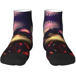 Explosion Fireworks 3D-print veelzijdige sportsokken voor casual en sportkleding, geweldige pasvorm voor voetmaten 36-45, Explosie Vuurwerk 3D, Eén Maat