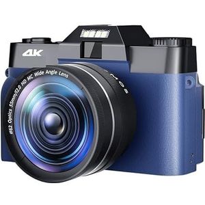 Videocamera, 16X 48MP Digitale Camera Gezicht Detecteren 4K Selfile Camcorder for Fotografie Groothoek Vlog Video Camera Autofocus webcam(NO TF CARD,With Lens-02)