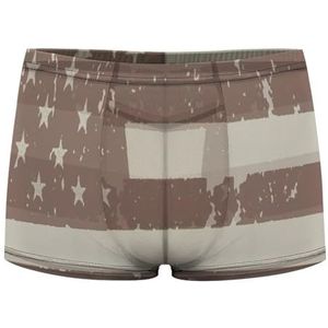 Vintage Amerikaanse Vlag Heren Boxer Slips Sexy Shorts Mesh Boxers Ondergoed Ademend Onderbroek Thong